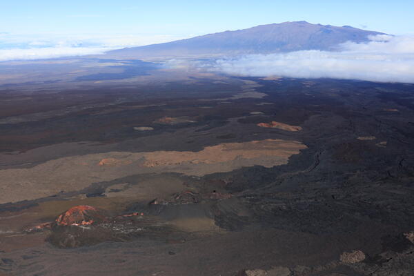 Color photograph of volcano summit