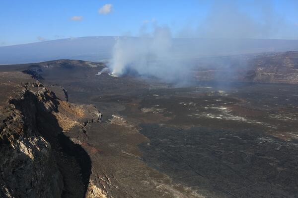 Color photograph of volcano summit
