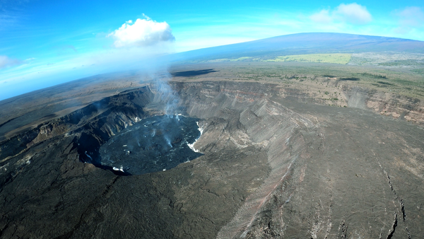 March 17, 2022 — Kīlauea summit eruption overflight video Color map of eruption at summit of volcano