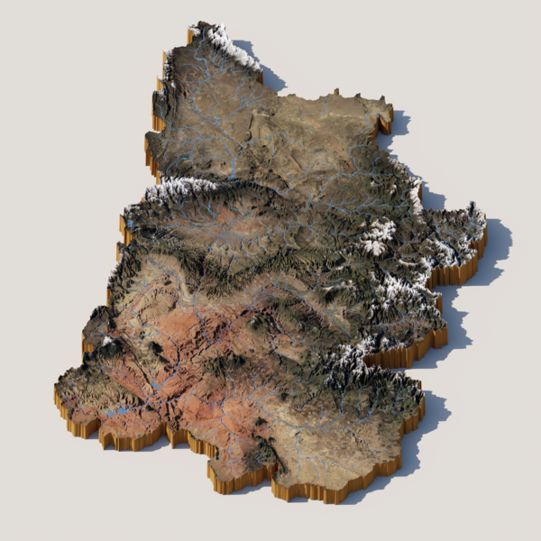3D render of Upper Colorado River Basin
