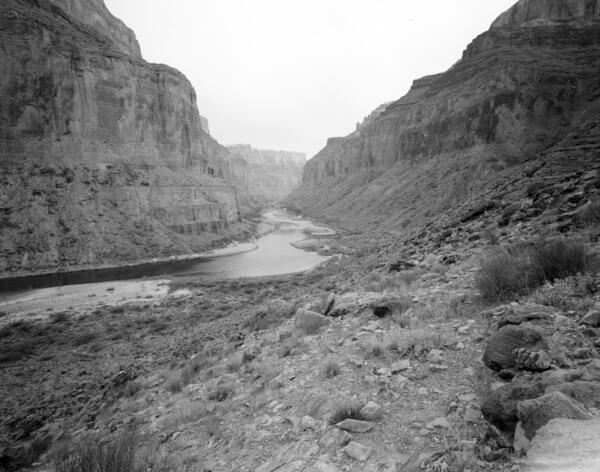 Colorado River Mile 52.8, Nankoweap, Downstream View from River Right, 1990