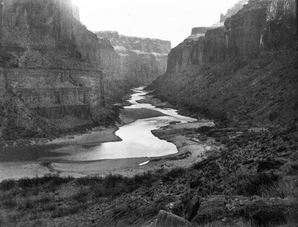 Colorado River, Grand Canyon, River Mile 52.8, Nankoweap, Downstream View from River Right, 1890