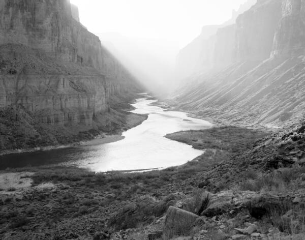 Colorado River, Grand Canyon, River Mile 52.8, Nankoweap, Downstream View from River Right, 1990