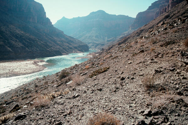 Colorado River, Grand Canyon, River Mile 61.4, Little Colorado River, Downstream View from River Right, 1990