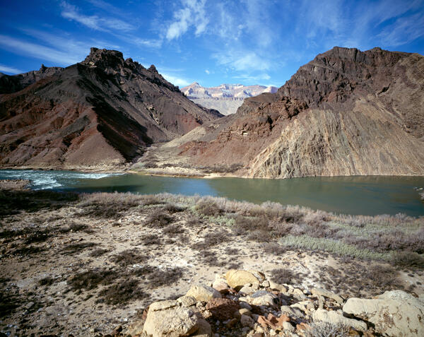 Colorado River, Grand Canyon, River Mile 65.5, Palisades Creek, Across Canyon View from River Left, 1991