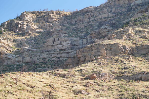 USGS scientists hiking to place UAS ground control targets at the Cimarron Canyon in New Mexico