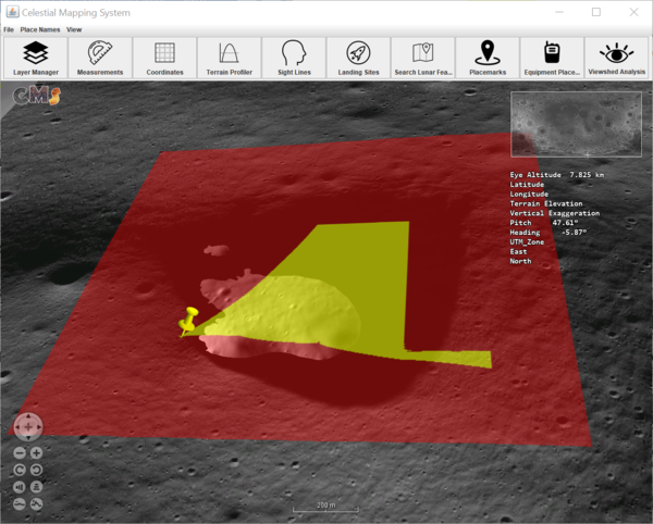 Visibility analysis of a permanently shadowed region located near Nobile crater