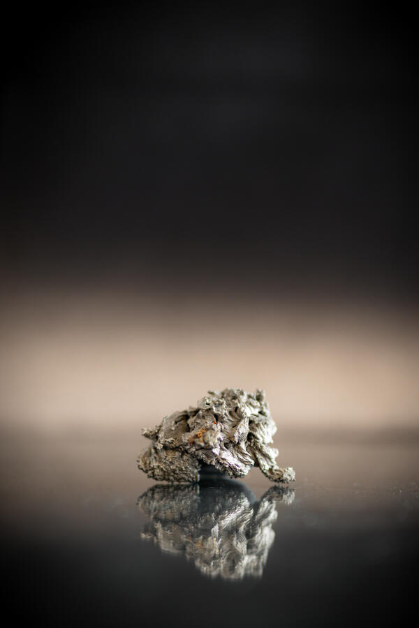 Isolated zirconium metal specimen from the USGS mineral collection.