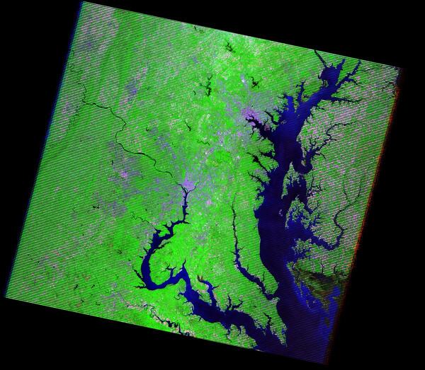 Landsat 7 Image of Washington DC and Baltimore area