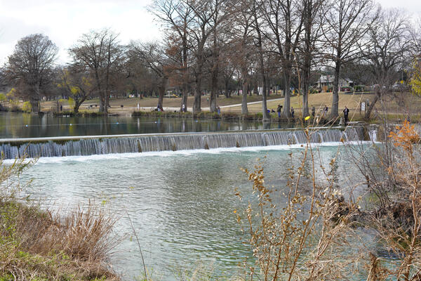 Medina River looking upstream near State Route 16 in Bandera