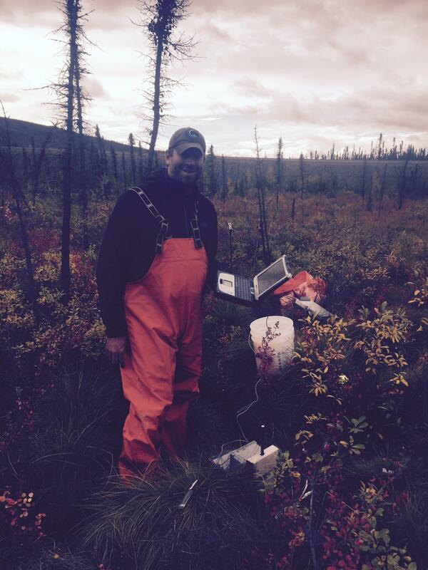 Ryan Toohey at the Active Layer Network grid near Hess Creek, Alaska.