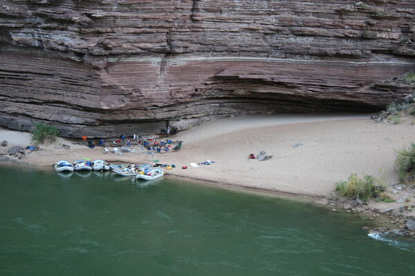 Large campsite area in Grand Canyon