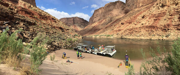 Sandbar beach in Grand Canyon
