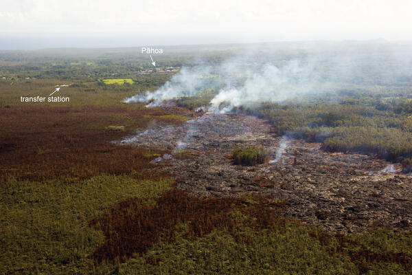 June 27th lava flow remains active, continues advancing northeast...