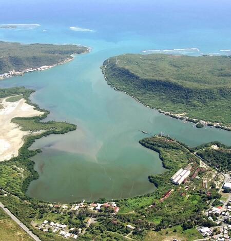 Aerial image of Bahia de Guanica in Puerto Rico