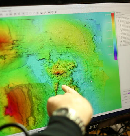 Bathymetric map of Escanaba Trough, using data from submersible robot Sentry