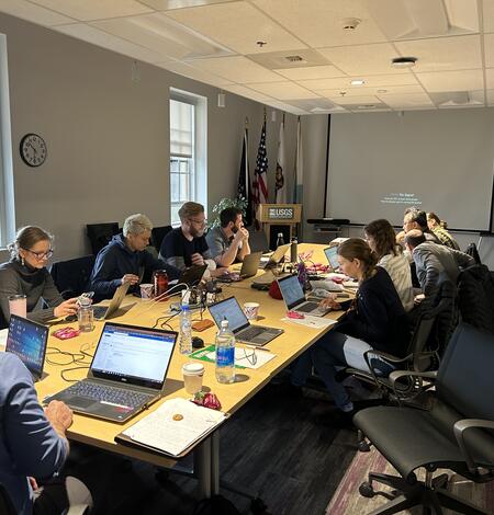 Powell Center working group collaborating in a meeting room