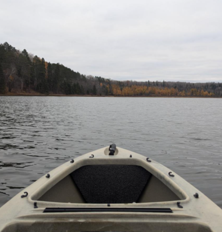 View of a lake from a kayak