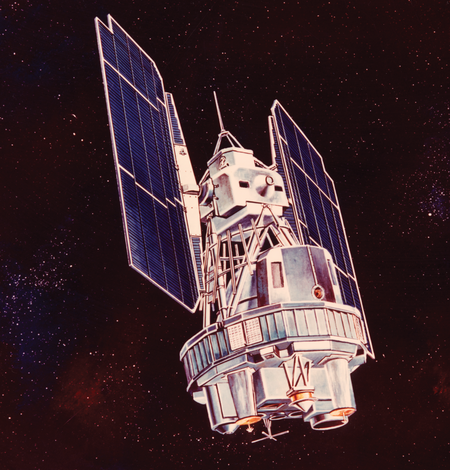 Illustration of a satellite in space
