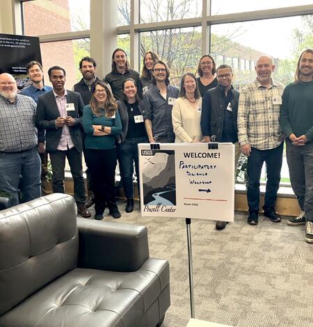 Participatory Science Workshop attendees standing for a photo at the Powell Center.