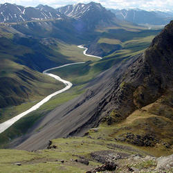 Atigun River in Atigun Gorge - Brooks Range in Alaska