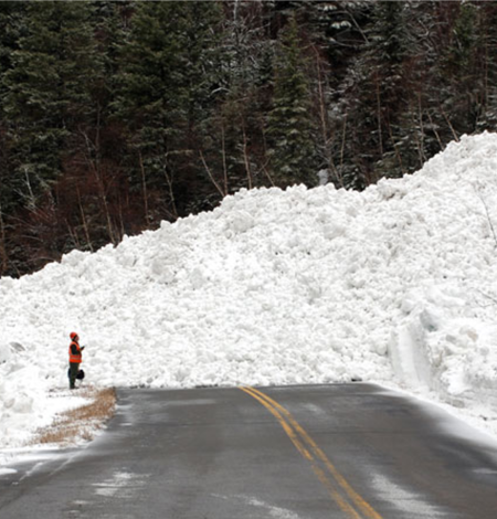 Avalanche debris across Going-To-The-Sun Road