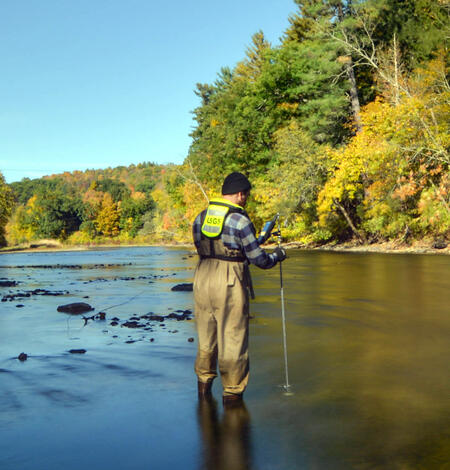 Streamflow measurement in the fall