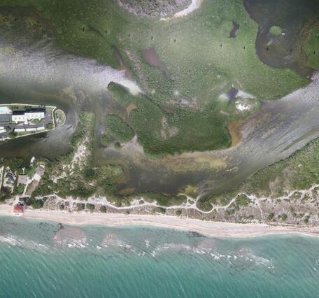 Aerial image of Midnight Pass pre-Hurricane Helene