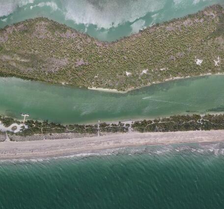 Aerial image of Milton Pass pre-Hurricane Helene