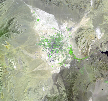 Satellite image of Las Vegas and the surrounding area