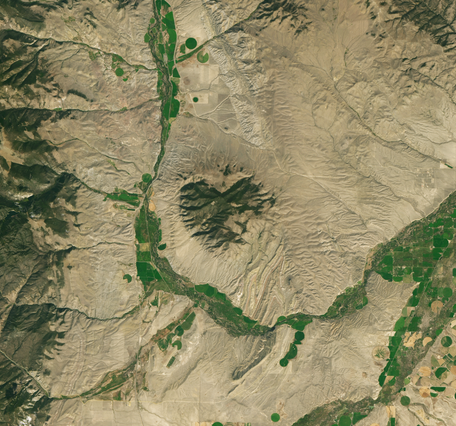 satellite image of McCartney Mountain, Montana