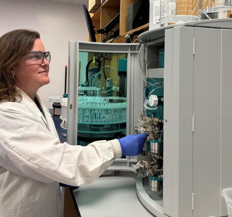 Scientist working in lab