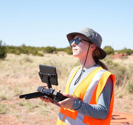 USGS drone pilot  remotely controlling unmanned aircrafty