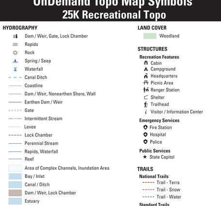 25K Recreational OnDemand Topo - Symbol Guide v.1 - Image