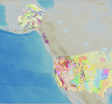 maps showing geology of the US, including Alaska and Hawaii