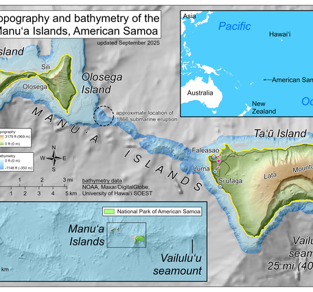 Color map of the Manuʻa Islands, American Samoa