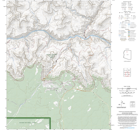 Custom 25K Recreation Topo map of the Grand Canyon National Park area