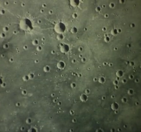 An aerial image of a crater field