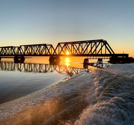 Dumbarton bridge at sunrise