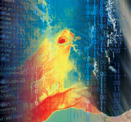 Colorful graphic representing data and imagery