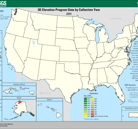 3DEP Quality Data by Collection Year Animated GIF