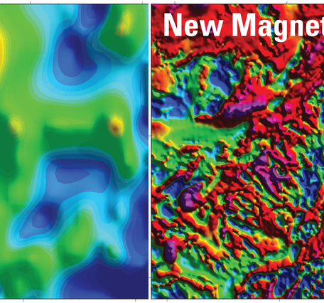 side by side plots of old and new magnetic data