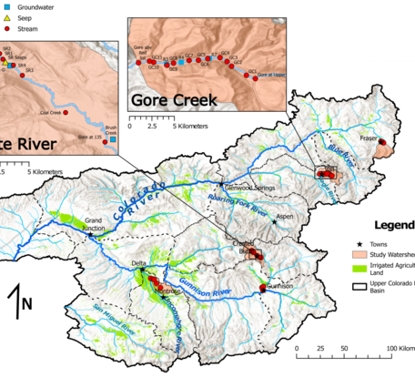 Study area map for NGWOS groundwater project in Upper Colorado River Basin