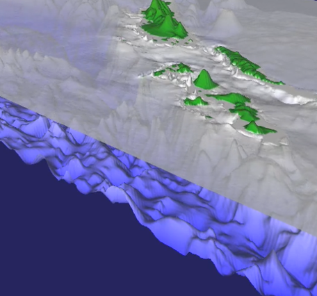 Screenshot from the preliminary simulation of the tsunami from the April 2007 M=8.1 earthquake in the Solomon Islands