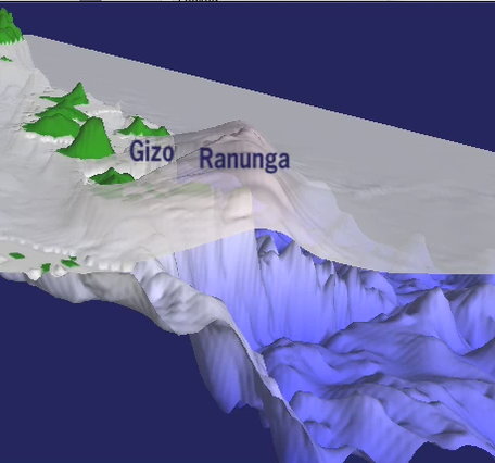 Screenshot from the preliminary simulation of the tsunami from the April 2007 M=8.1 earthquake in the Solomon Islands