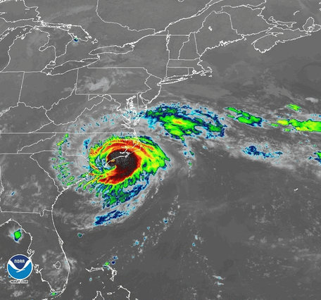 Hurricane Florence Atlantic Coast Shortwave-IR loop