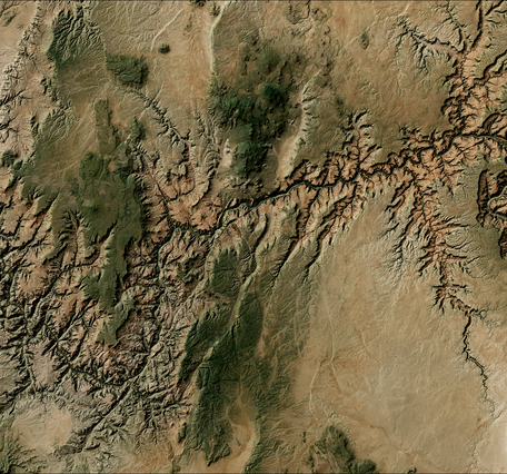 view of the Grand Canyon from space