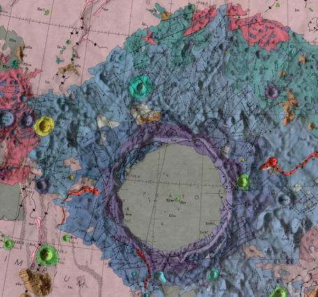Inset of USGS IMAP 701: Geologic map of the Plato Quadrangle of the Moon