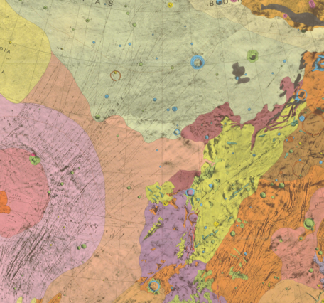 USGS IMAP 1154: Geologic map of the Arcadia Quadrangle of Mars