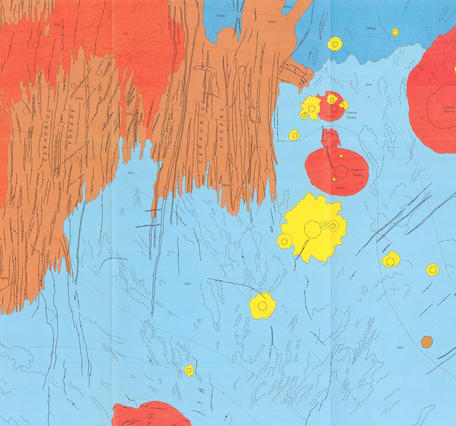 USGS IMAP 1267: Map showing lava flows in the northeast part of the Tharsis Quadrangle of Mars